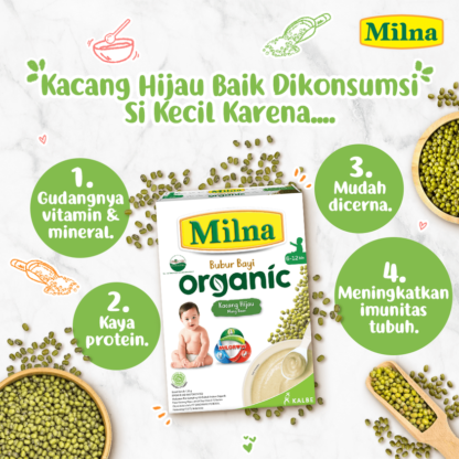 Bubur Milna 6+ Organic Kacang Hijau 120gr