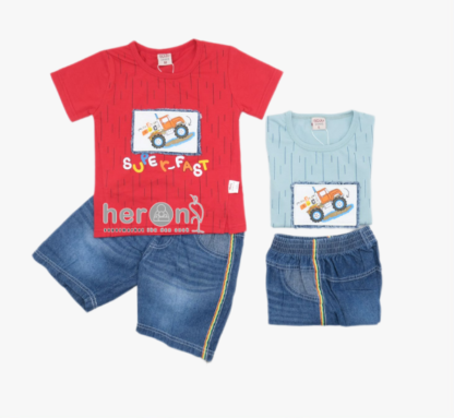 Setelan Oblong Cowok Pendek Celana Pedek Jeans