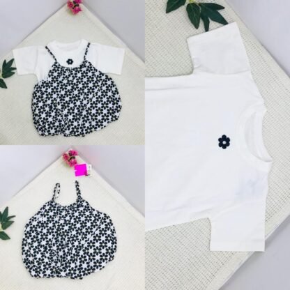 Baju Overal Oblong Rompi Full Print Bunga Size 90-130