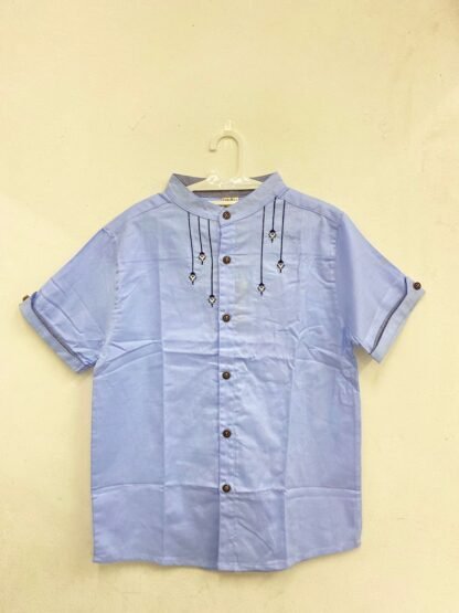 Kemeja Cowo Pendek Bordir Tali Bunga 1K4097DE 140-210