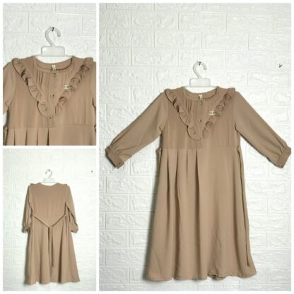 Gamis Panjang Dada 3 Kancing V Renda 0959 uk.S-L