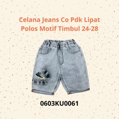 Celana Jeans Co Pdk Lipat Polos Motif Timbul 24-28
