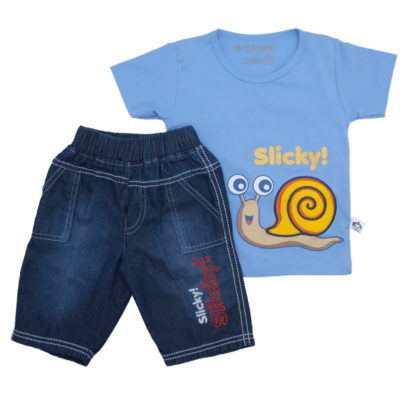 Sumokids Setelan Co Pendek Jeans Motif CMP UK.M-L